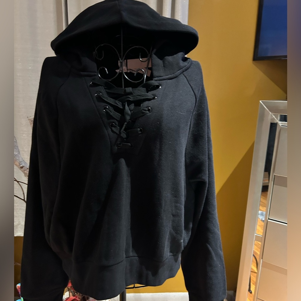 Victoria Secret Black Crop Hoodie - NWT